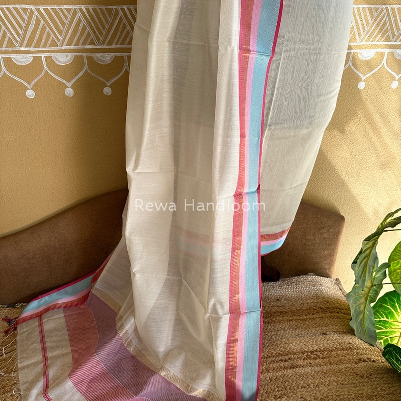 Maheshwari Off White Multicolour Dress Material RTP035