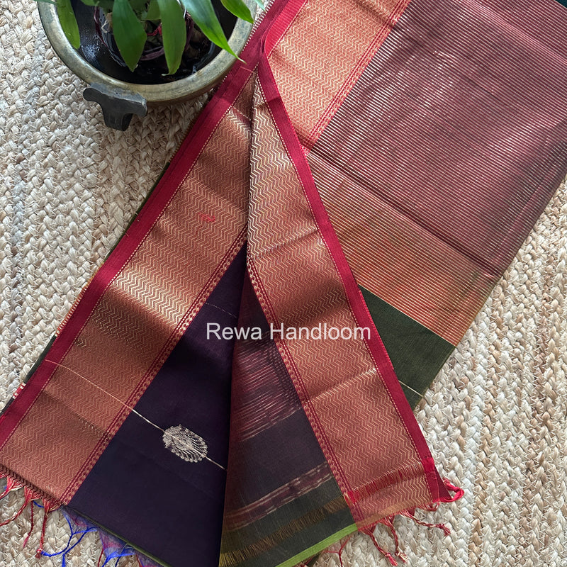 Maheshwari Violet Shaded Butta Saree BLSS04