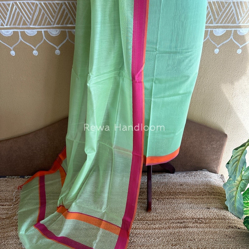 Maheshwari Aqua Green Multicolour Dress Material RTP020