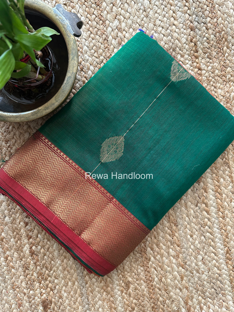 Maheshwari Green Shaded Butta Saree BLSS026