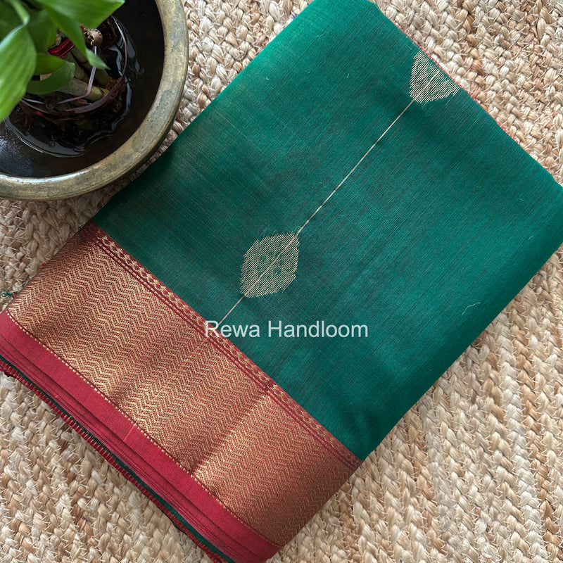 Maheshwari Green Shaded Butta Saree BLSS026