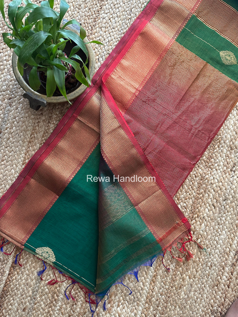 Maheshwari Green Shaded Butta Saree BLSS026