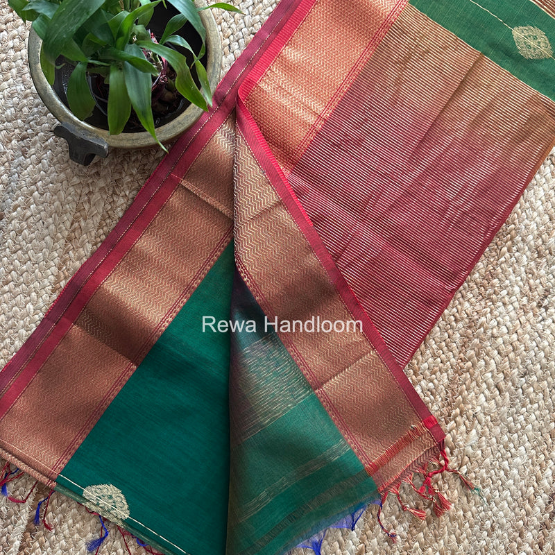 Maheshwari Green Shaded Butta Saree BLSS026