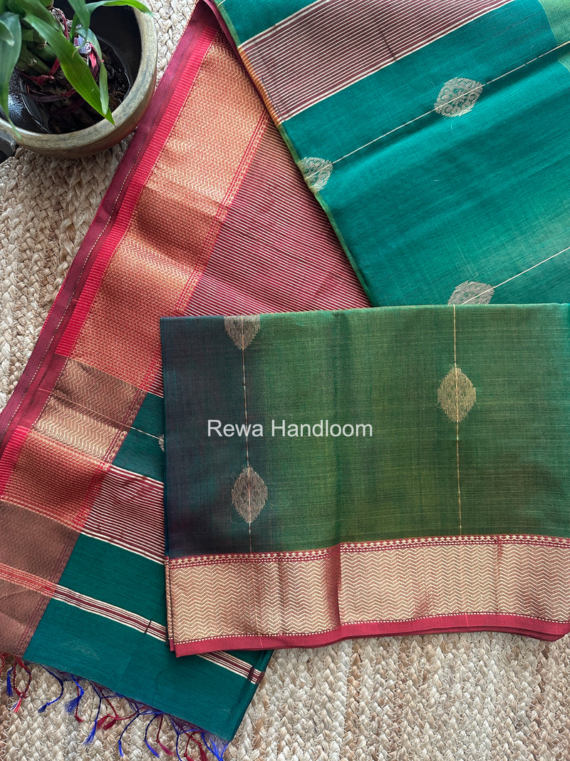 Maheshwari Green Shaded Butta Saree BLSS026
