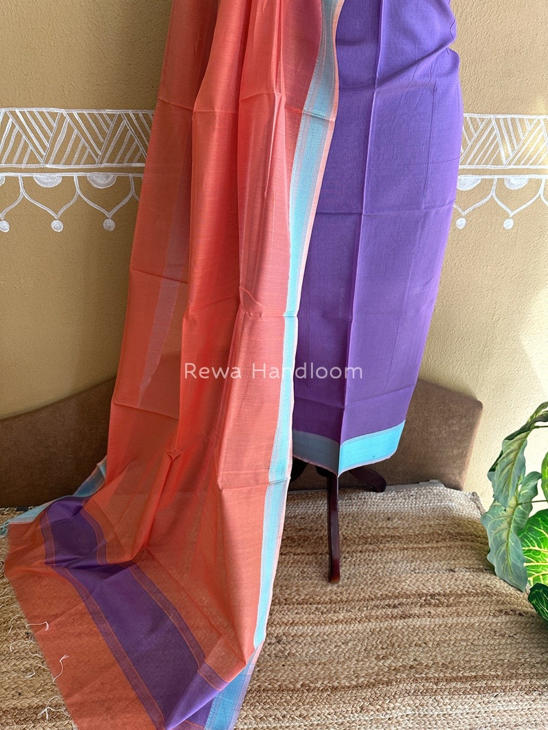 Maheshwari Lavender-Light Orange Multicolour Dress Material RTP029