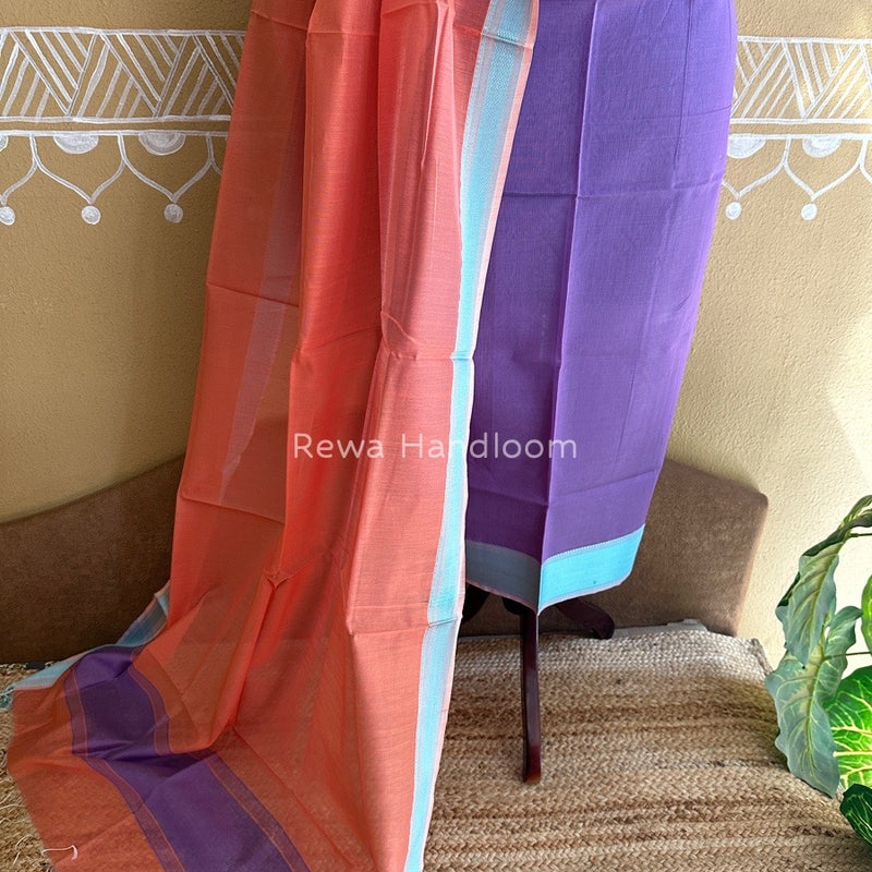 Maheshwari Lavender-Light Orange Multicolour Dress Material RTP029