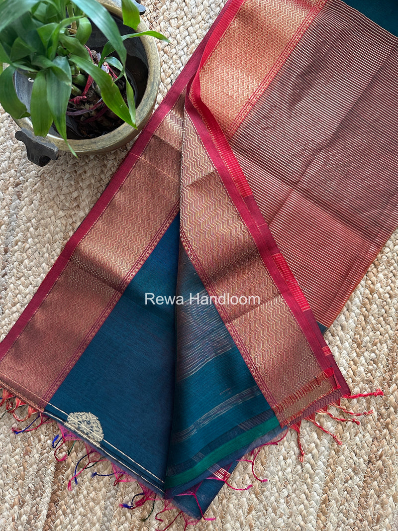 Maheshwari Green Shaded Butta Saree BLSS020