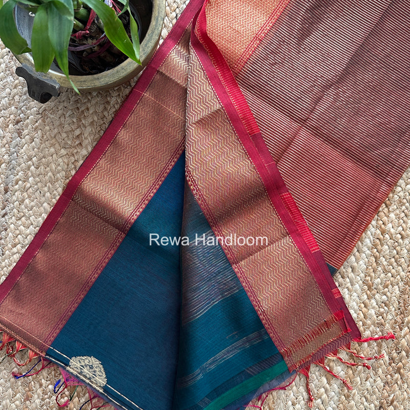 Maheshwari Green Shaded Butta Saree BLSS020