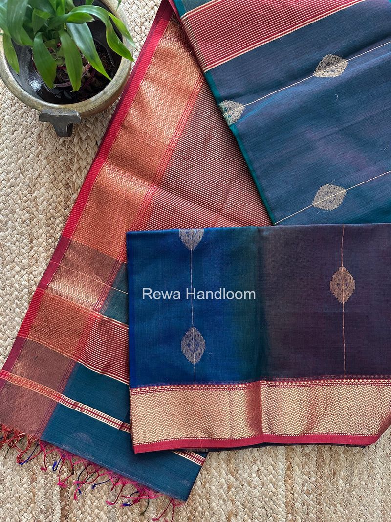 Maheshwari Green Shaded Butta Saree BLSS020