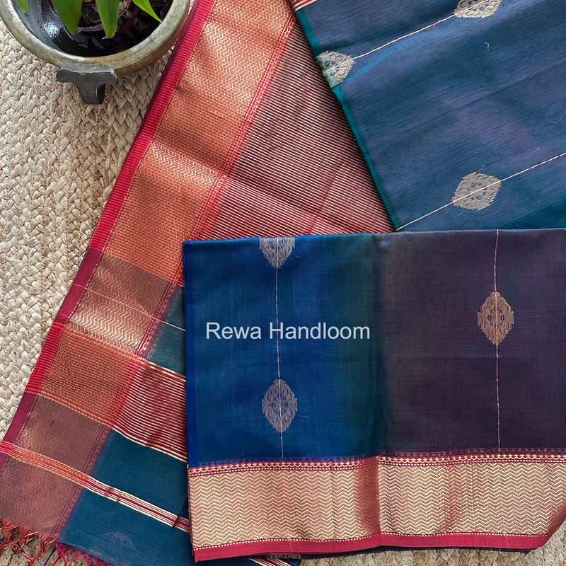 Maheshwari Green Shaded Butta Saree BLSS020