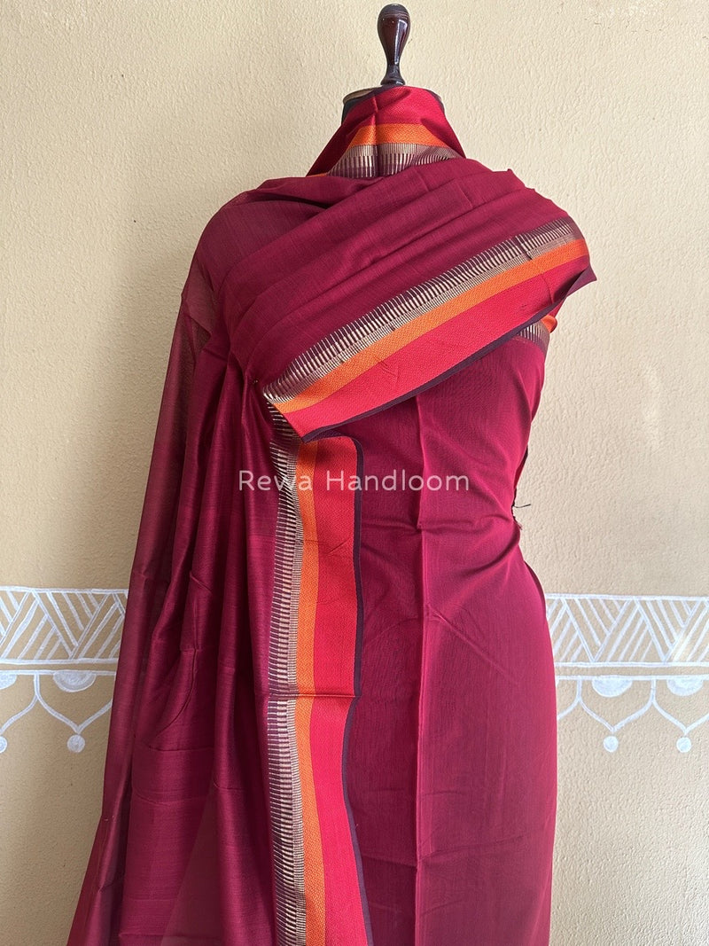 Maheshwari Wine Multicolour Dress Material RTP028
