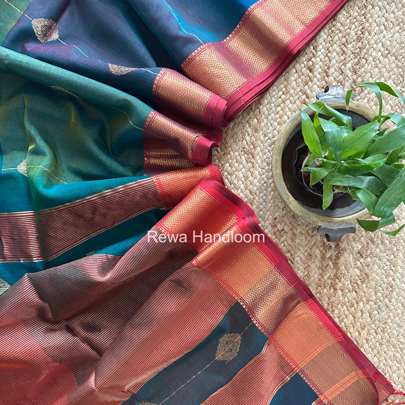 Maheshwari Green Shaded Butta Saree BLSS020