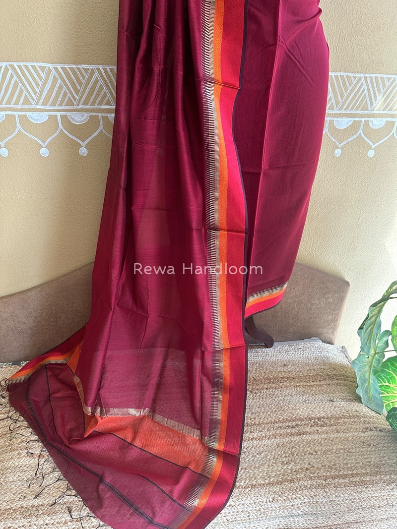 Maheshwari Wine Multicolour Dress Material RTP028