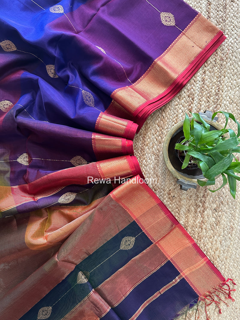 Maheshwari Violet Shaded Butta Saree BLSS022