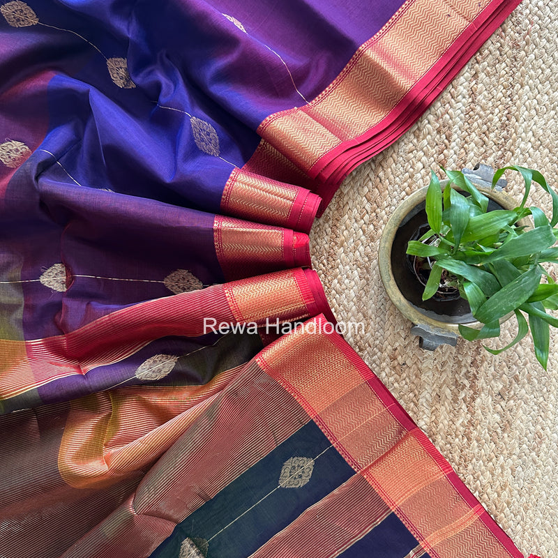Maheshwari Violet Shaded Butta Saree BLSS022