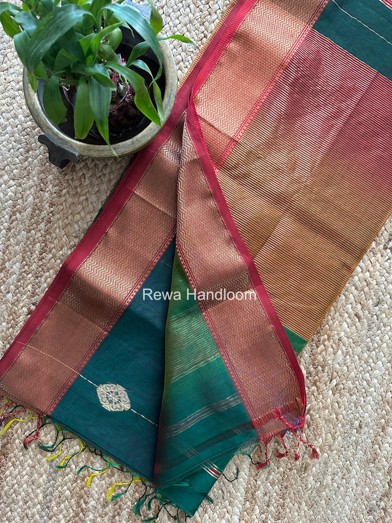Maheshwari Green Shaded Butta Saree BLSS023