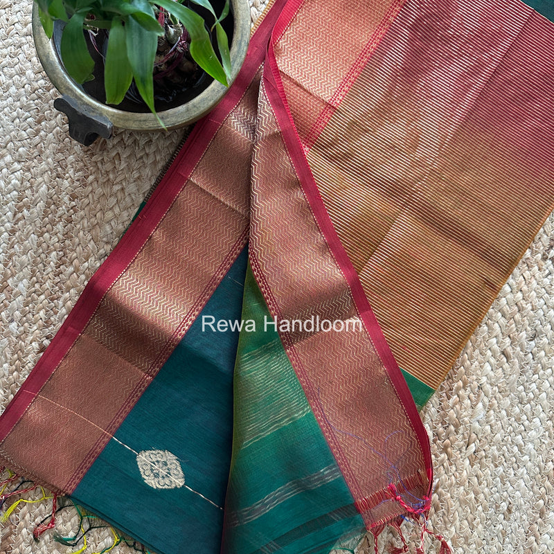 Maheshwari Green Shaded Butta Saree BLSS023