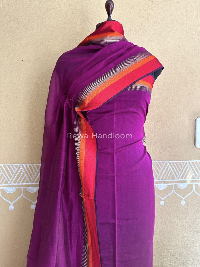 Maheshwari Violet Multicolour Dress Material RTP031