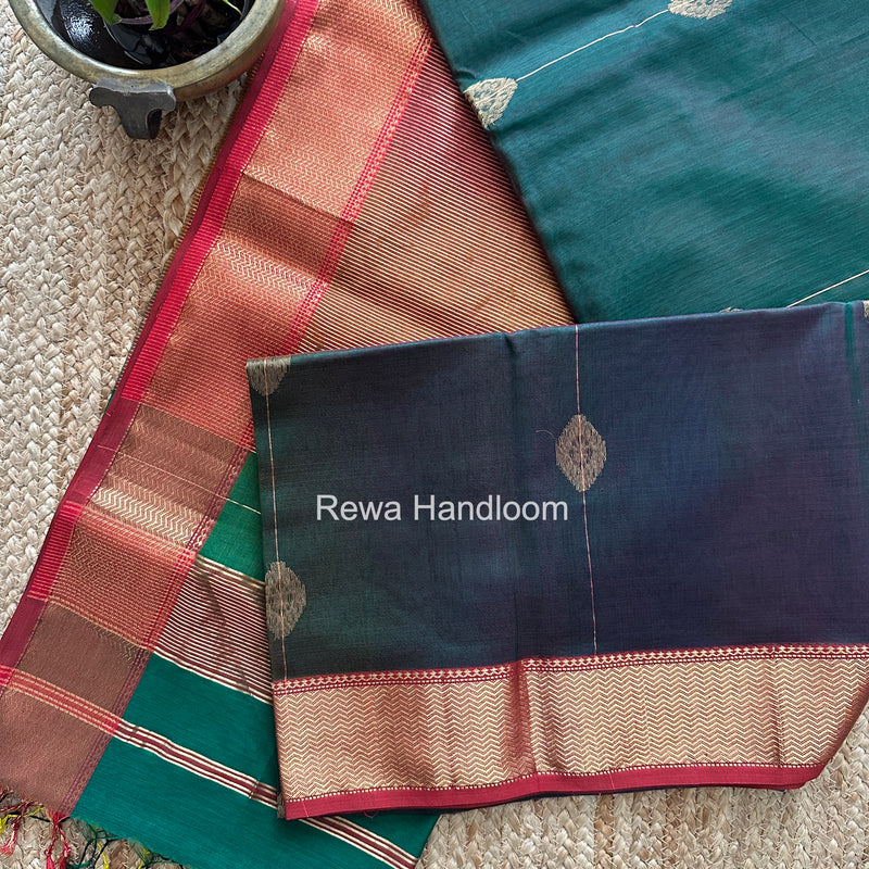 Maheshwari Green Shaded Butta Saree BLSS023