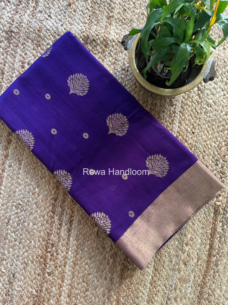 Purple Chanderi Butta Zari Border Saree BSC018