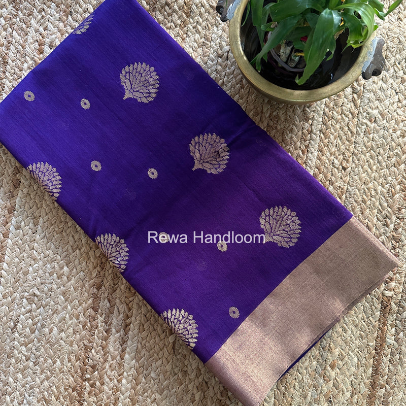 Purple Chanderi Butta Zari Border Saree BSC018
