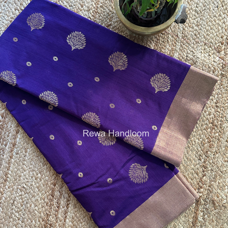 Chanderi Butta Zari Border Saree
