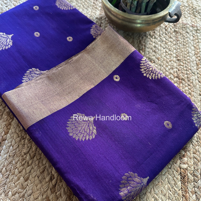 Purple Chanderi Butta Zari Border Saree BSC018