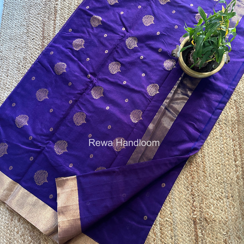 Purple Chanderi Butta Zari Border Saree BSC018