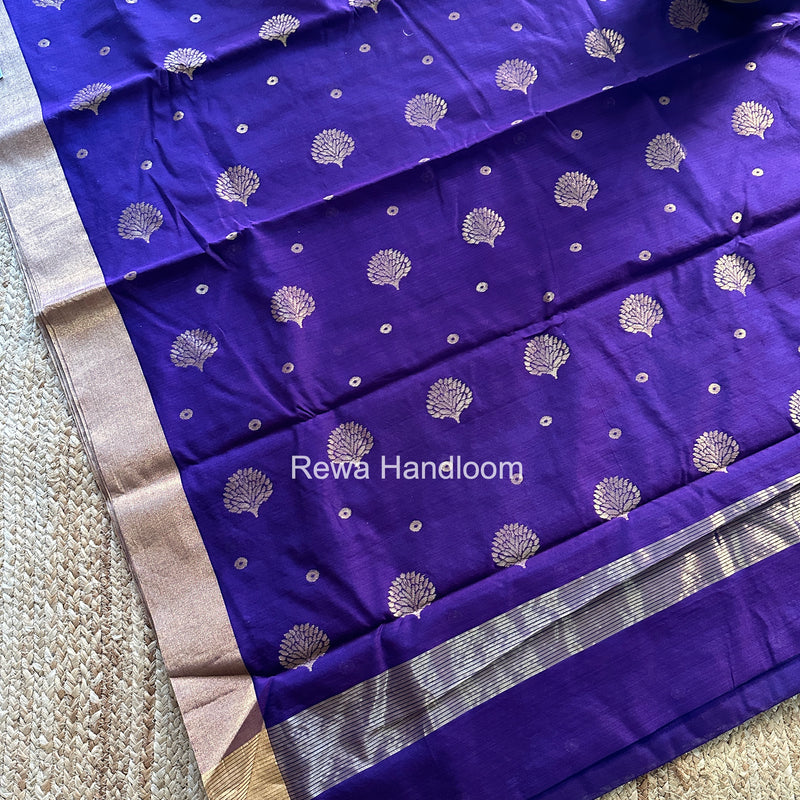 Purple Chanderi Butta Zari Border Saree BSC018