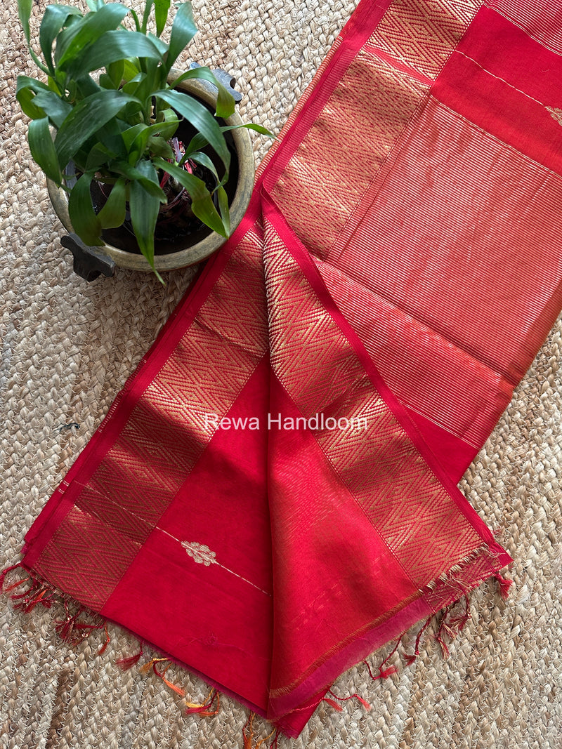 Maheshwari Red Shaded Butta Saree BLSS031