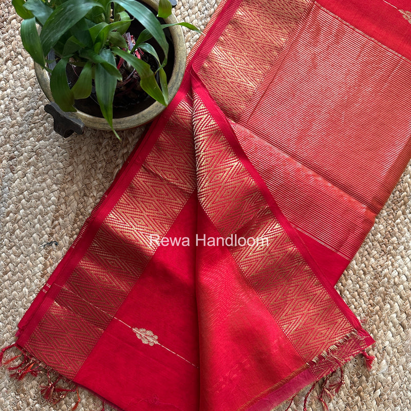 Maheshwari Red Shaded Butta Saree BLSS031