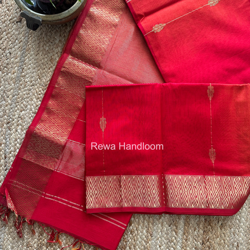 Maheshwari Red Shaded Butta Saree BLSS031