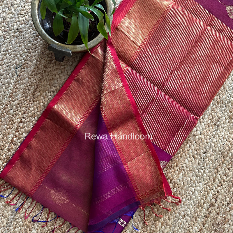 Maheshwari Purple Shaded Butta Saree BLSS018