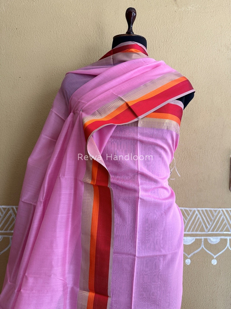 Maheshwari Baby Pink Multicolour Dress Material RTP034