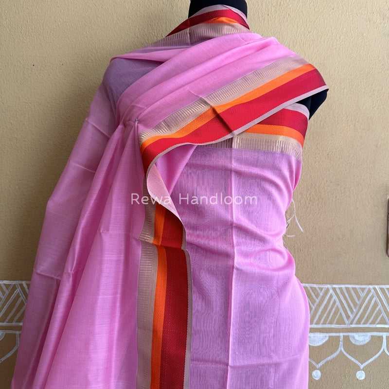 Maheshwari Baby Pink Multicolour Dress Material RTP034