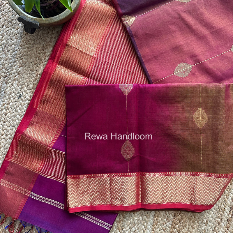 Maheshwari Purple Shaded Butta Saree BLSS018