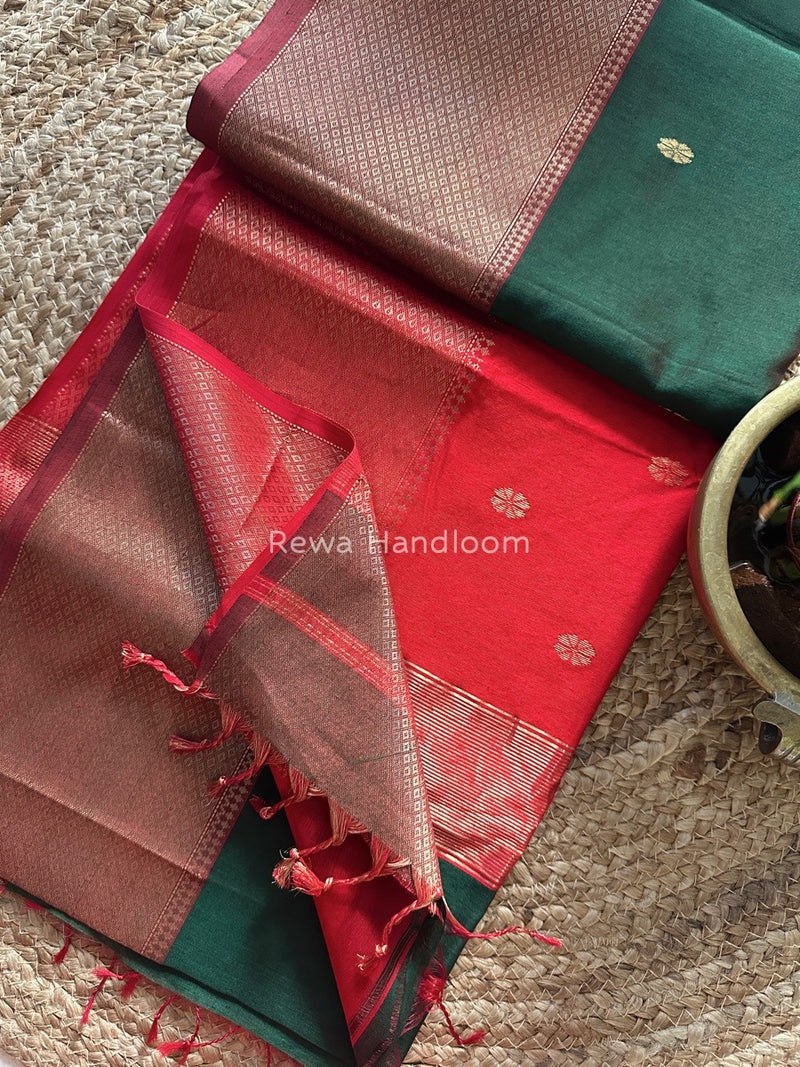 Maheshwari Zari Skirt Butti Saree