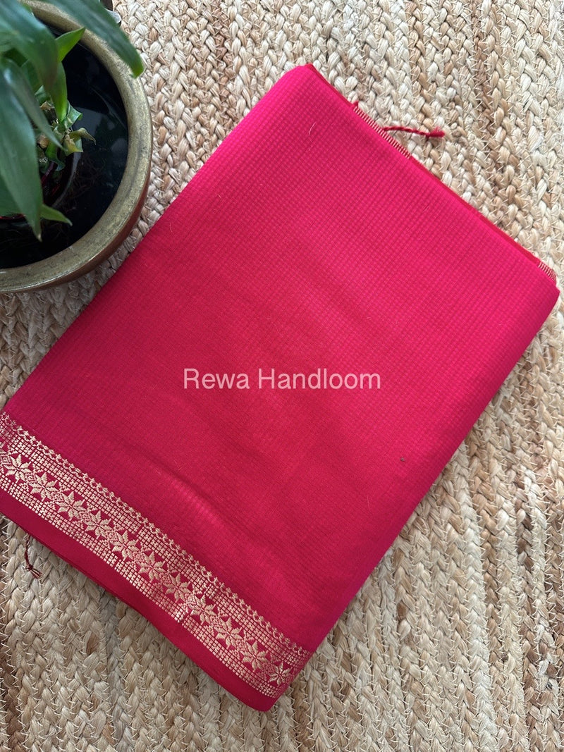 Maheshwari Rani Pink Garbha Reshami Silk Saree GS233