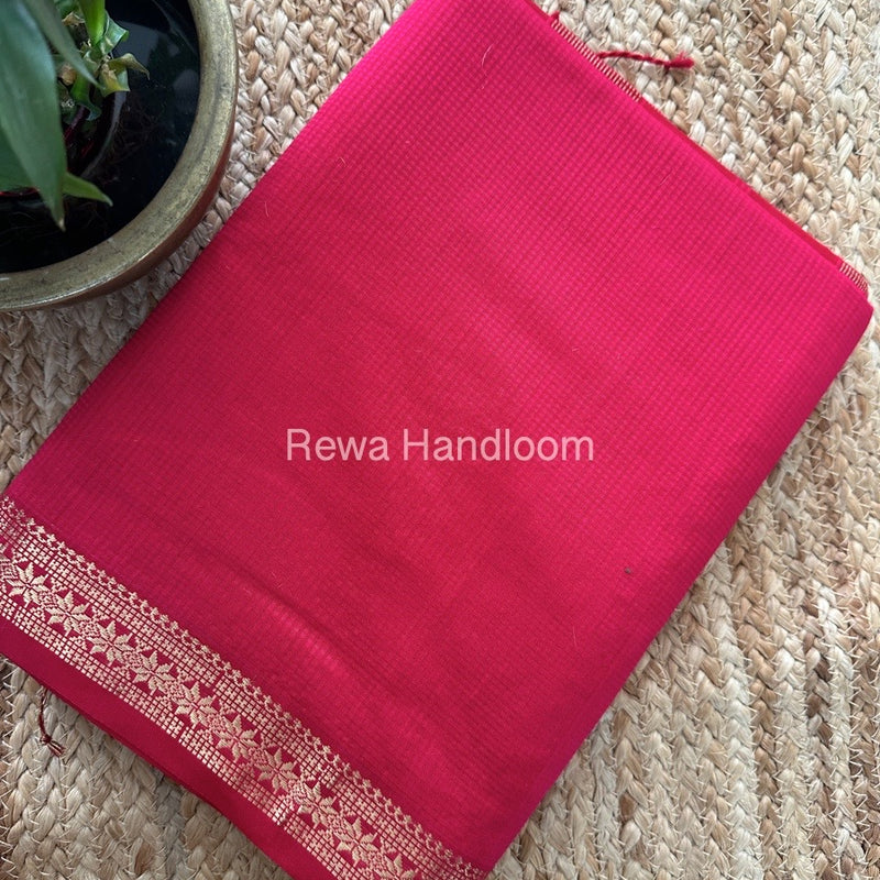 Maheshwari Rani Pink Garbha Reshami Silk Saree GS233