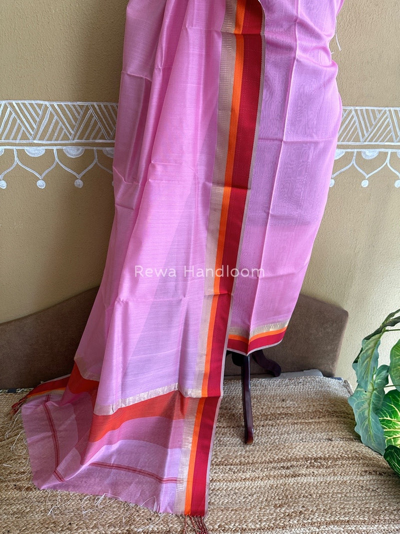 Maheshwari Baby Pink Multicolour Dress Material RTP034
