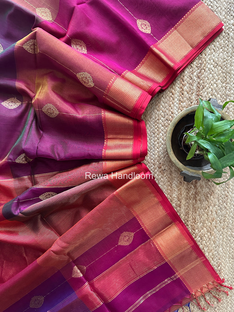 Maheshwari Purple Shaded Butta Saree BLSS018