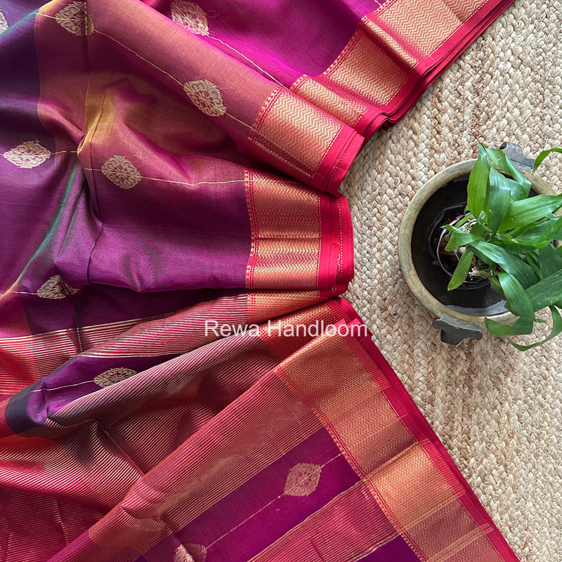 Maheshwari Purple Shaded Butta Saree BLSS018