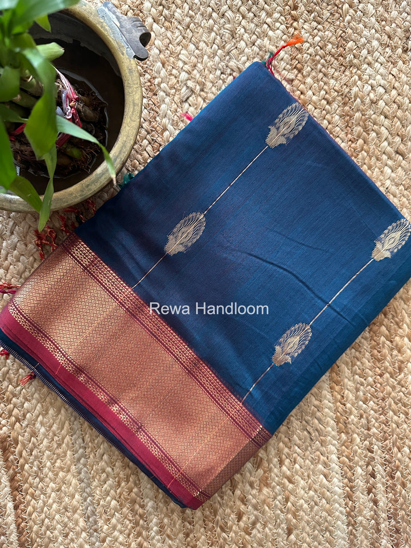 Maheshwari Rama Green Shaded Butta Saree BLSS05