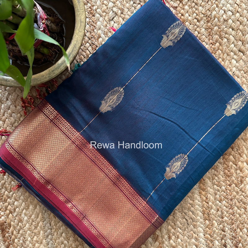 Maheshwari Rama Green Shaded Butta Saree BLSS05