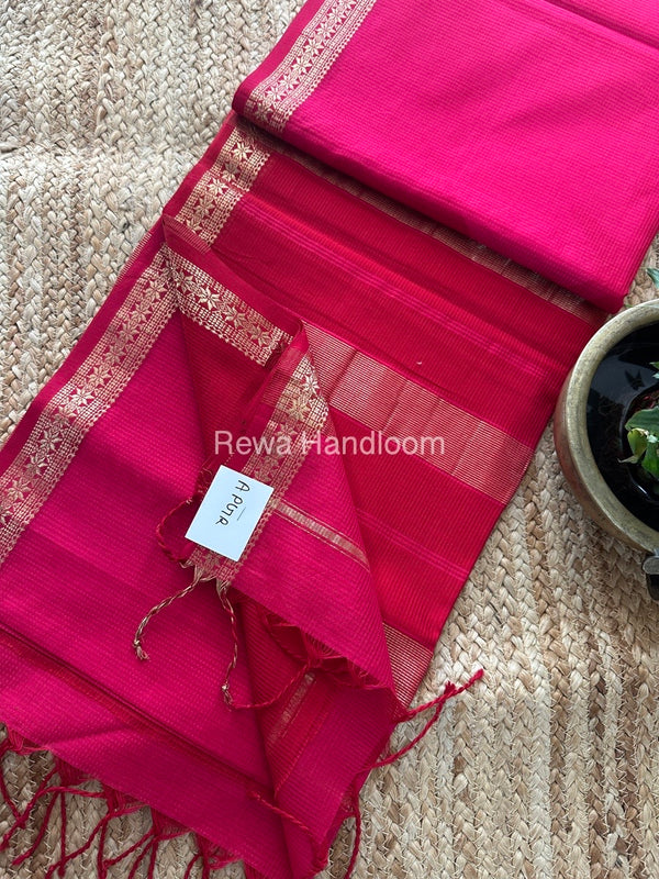 Maheshwari Rani Pink Garbha Reshami Silk Saree GS233