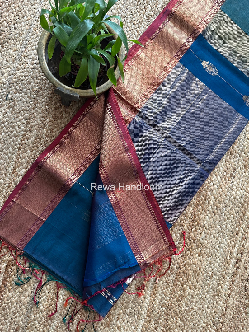 Maheshwari Rama Green Shaded Butta Saree BLSS05