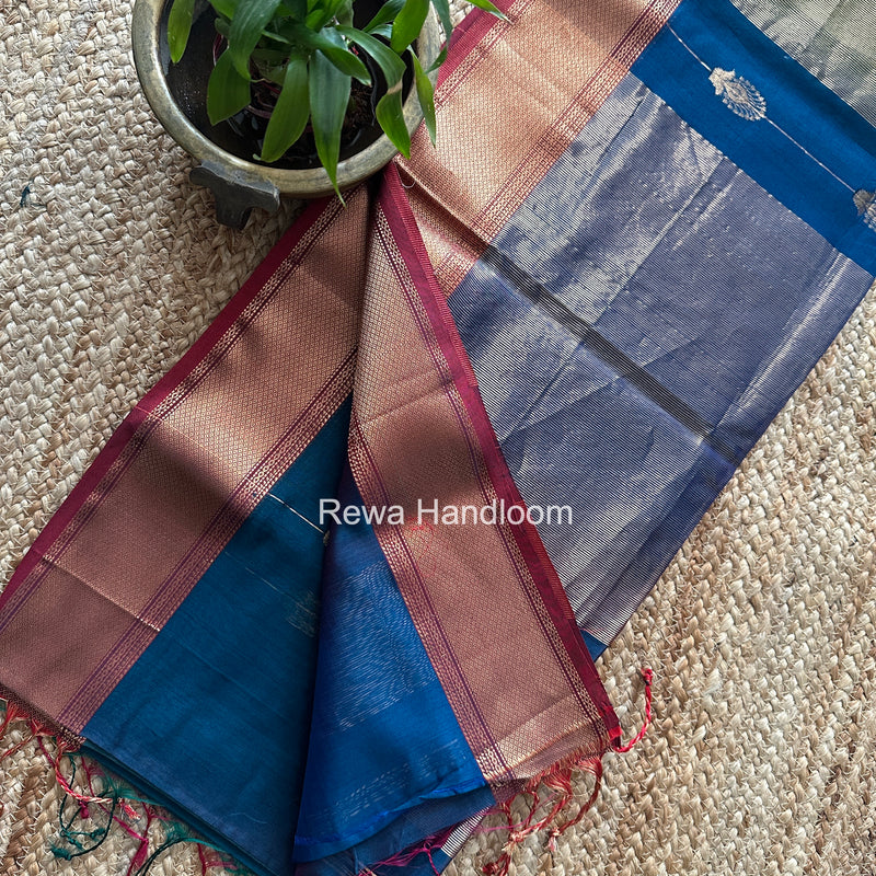 Maheshwari Rama Green Shaded Butta Saree BLSS05