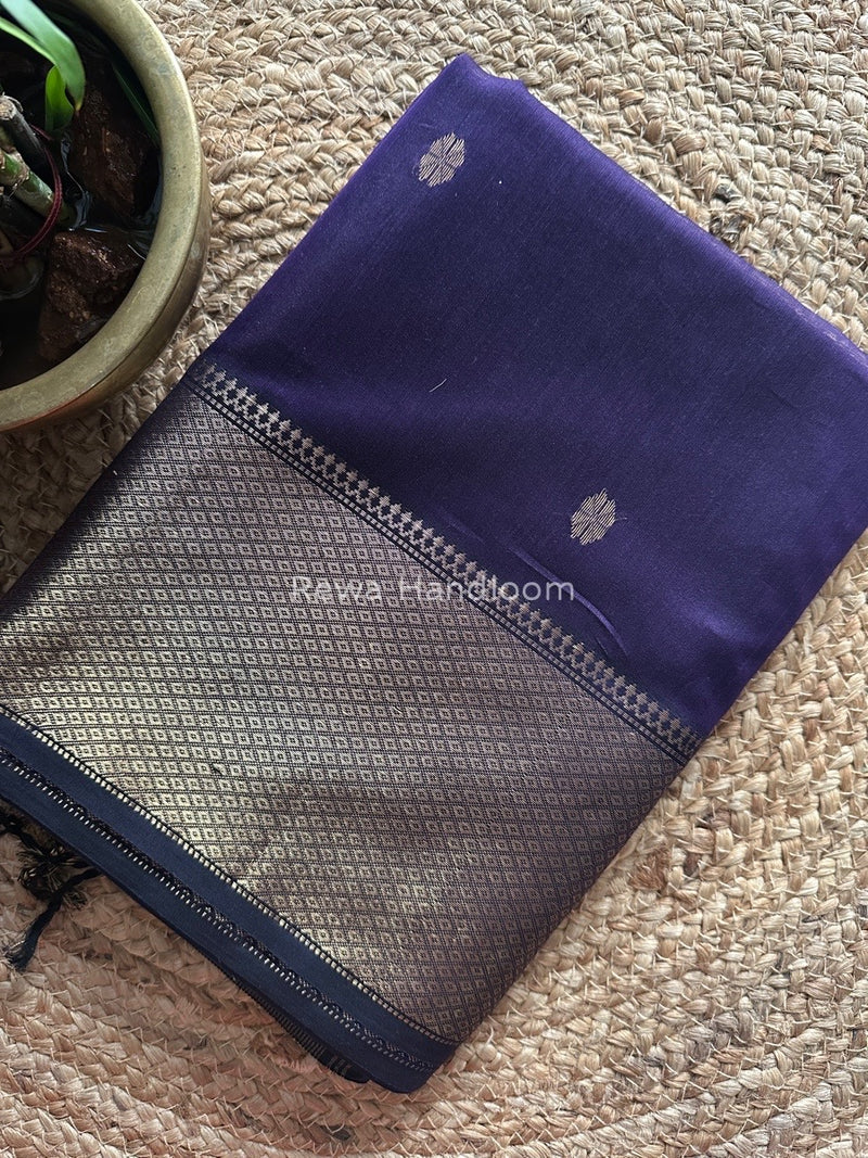Maheshwari Dark Purple Zari Skirt Butti Saree ZSB0100