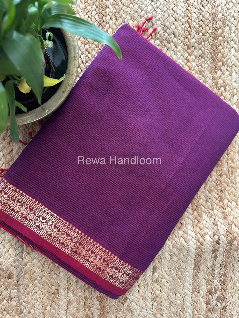 Maheshwari Violet Garbha Reshami Silk Saree GS228