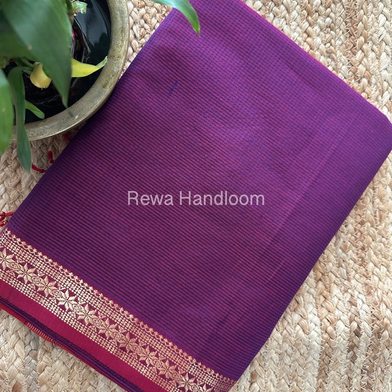 Maheshwari Violet Garbha Reshami Silk Saree GS228